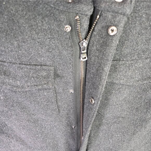 Mens Michael Kors Charcoal Gray Wool Blend Jacket Full Zip & Button Size M - Picture 3 of 8